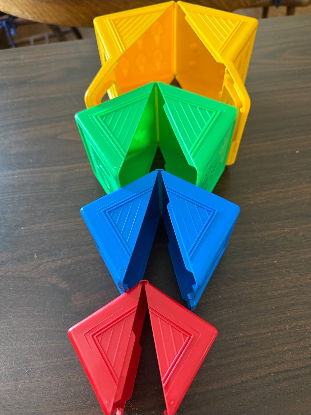 Vintage 1980s Fisher Price Nesting Triangles Stacking Toy - Blocks